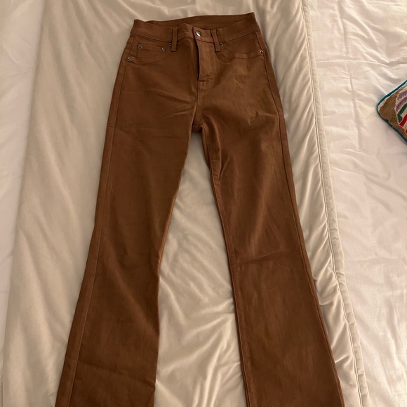 pistola Denim - Pistola Coated Leather Flare Jeans